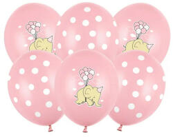 Partydeco Mintás latex lufi 11" 28cm 6db Rózsaszín (LUFI563535)