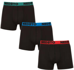 Nedeto 3PACK Férfi boxeralsó Nedeto fekete (3NB002) 3XL