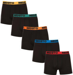 Nedeto 5PACK fekete Nedeto férfi boxeralsó (5NB002b) 5XL