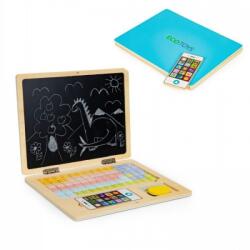 Eco Toys Laptop educational din lemn cu magnet si taste din lemn ecotoys g068 - albastru (EDIG068BLUE) - bekid