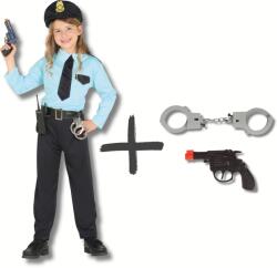 HeliumKing Set costum pentru copii - Polițist cu pistol și cătușe - mărimea M Costum bal mascat copii