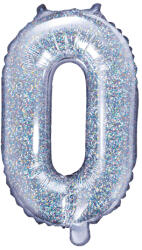 PartyDeco Balon din folie Mini - Litera O 35 cm holografic