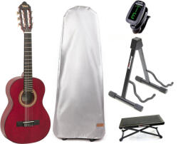 Valencia VC202 Premium SET Transparent Wine Red Klasszikus gitár