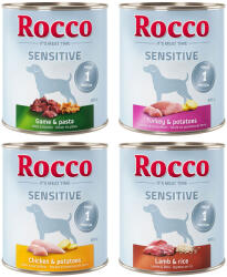 Rocco 24x800g Rocco Sensitive vegyes csomag 4 fajtával nedves kutyatáp