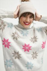 MEDICINE pulover din amestec de lana femei, culoarea bej, călduros, cu guler ZBYX-SWDA03_08A