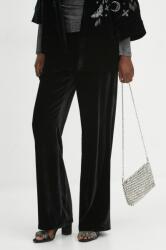 Medicine pantaloni femei, culoarea negru, lat, high waist ZBYX-SPDA02_99X