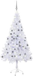  Brad de crăciun pre-iluminat cu globuri, 180 cm, 620 de ramuri (3077666)