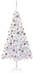  Brad de crăciun pre-iluminat cu set globuri, 210 cm, 910 ramuri (3077581)