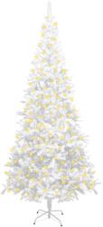  Brad de crăciun artificial pre-iluminat, alb, 240 cm, l (3077410)