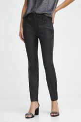 Medicine pantaloni femei, culoarea negru, drept, medium waist ZBYX-SPDA04_99X