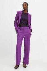 Medicine pantaloni femei, culoarea violet, lat, high waist ZBYX-SPDA00_44X