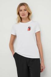 Medicine tricou din bumbac femei, culoarea alb ZBYX-TSDA81_00X