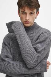 MEDICINE pulover din amestec de lana barbati, culoarea gri, călduros, cu guler ZBYX-SWM805_90M