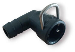  Membránszivattyú könyök csatlakozó adapter. 10 mm csőcsatlakozó, 11 mm-es O gyűrűs csatlakozó