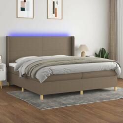 vidaXL tópszínű szövet rugós és LED-es ágy matraccal 200 x 200 cm (3138745) - pepita
