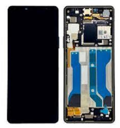 Sony Xperia 10 V Előlap Keret+LCD Kijelző+Érintőpanel, Lila (A5061092A) Service Pack