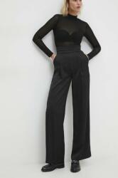 Answear Lab nadrág női, fekete, magas derekú széles - fekete XL - answear - 12 990 Ft