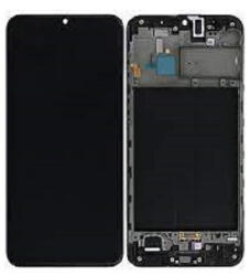 Samsung M305 Galaxy M30 Előlap Keret+LCD Kijelző+Érintőpanel, Fekete (GH82-19347A, GH82-20624A) Service Pack