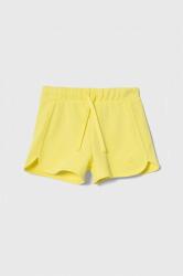 United Colors of Benetton gyerek pamut rövidnadrág sárga, sima, állítható derekú - sárga 116