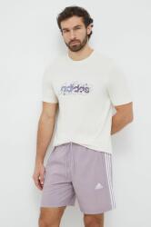 Adidas pamut póló bézs, férfi, nyomott mintás, IM8310 - bézs L
