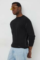 Calvin Klein gyapjúkeverék pulóver könnyű, férfi, fekete - fekete M