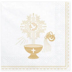 PartyDeco S. r. o Szalvéta, keresztelőre, arany, 20 db/csomag