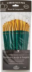  Ecsetek szintetikus szőrrel lapos - 12 darabos készlet - RSET-9309 ()