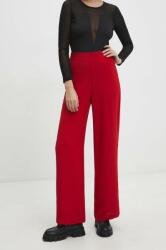 Answear Lab nadrág női, piros, magas derekú széles - piros L