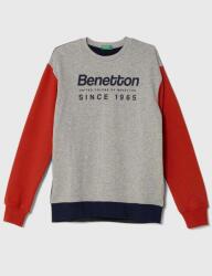 Benetton gyerek melegítőfelső pamutból szürke, mintás - szürke 140 - answear - 7 490 Ft