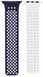 Phoner Spike Apple Watch szilikon szíj, 49/45/44/42mm, kék/fehér (72570)