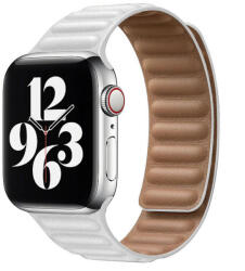 Apple Watch 42/44/45 mm mágneses bőr szíj - fehér (IWMB401)