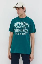 Superdry pamut póló zöld, férfi, nyomott mintás - zöld S - answear - 10 990 Ft