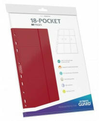 UltimateGuard Ultimate Guard 18-zsebes oldaltöltésű lap (10db) - Piros (180db kártya számára)