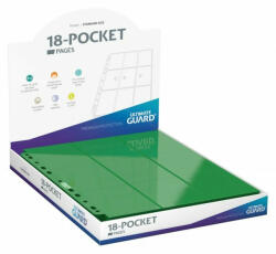 Ultimate Guard 18-zsebes oldaltöltésű lap (50db) - Zöld (900db kártya számára)