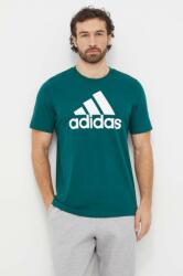 Adidas pamut póló zöld, férfi, nyomott mintás, IS1300 - zöld XL