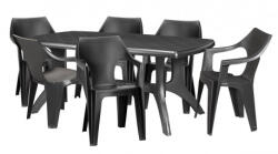 Keter Scaun terasa plastic Keter Dante spatar scund rotunjit cotiere grafit 57 x 57 x 78 cm (207063)