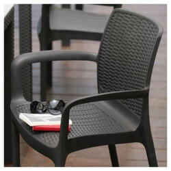 Keter Scaun gradina plastic Keter spatar profilat cotiere rezistent UV gri dimensiuni 55x60x83 cm (17190206902)
