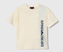 Giorgio Armani gyerek pamut póló bézs, nyomott mintás - bézs 130 - answear - 25 990 Ft