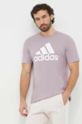 Adidas pamut póló lila, férfi, nyomott mintás, IS1313 - lila L