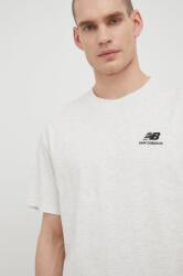 New Balance pamut póló UT21503SAH szürke, nyomott mintás - szürke S/M