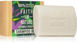 Faith in Nature Lavender & Geranium șampon organic solid cu lavanda 85 g