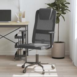  Scaun de birou reglabil în înălțime, gri/negru plasă/piele eco (353022)