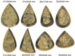  Cabochon din Pirita Naturala Druzi - Picatura - 22-32x17-24x8-9 mm - 1 Buc