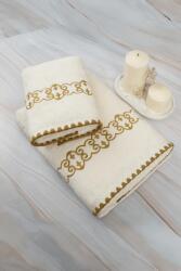 SOFT COTTON MONDRIAN 85 x 150 cm-es fürdőlepedő Vaj szín / Ecru