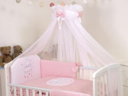 AMY - baldachin din tul, sky bunny roz, suport de prindere inclus, 600x160 cm Baldachin pat