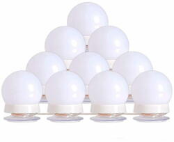Dollcini Dollcini, hollywoodi stílusú LED sminktükör lámpakészlet 10 fényerő-szabályozható izzóbetéttel a fürdőszobai, fali vagy piperetükör rugalmas megvilágításához - mall - 6 490 Ft