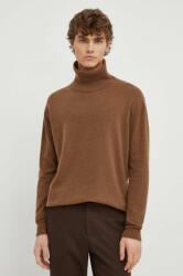 American Vintage gyapjú pulóver könnyű, férfi, barna, garbónyakú - barna L