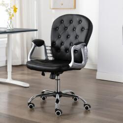  Scaun de birou rotativ, negru, piele ecologică (289363)