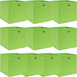  Cutii depozitare, 10 buc. , verde, 32x32x32 cm, textil (288371)
