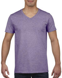 Gildan softstyle, GI64V00, fit szabású V-nyakú pamut póló, Heather Purple-XL